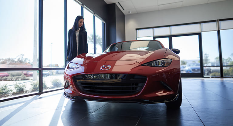 Mazda vehicle inside a showroom at Jim Shorkey Mazda in Gainesville