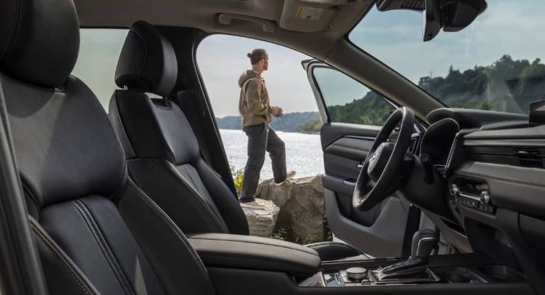 Mazda interior view for customers exploring trade-in and loan payoff options