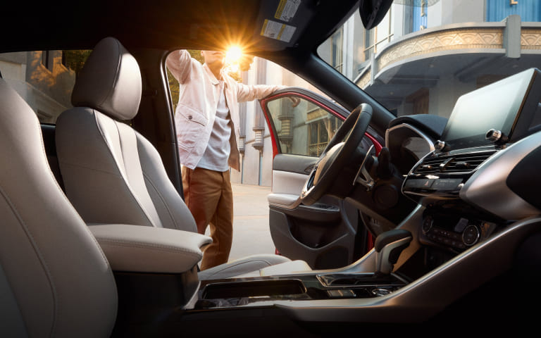 Mitsubishi interior highlighting trade-in and loan payoff options